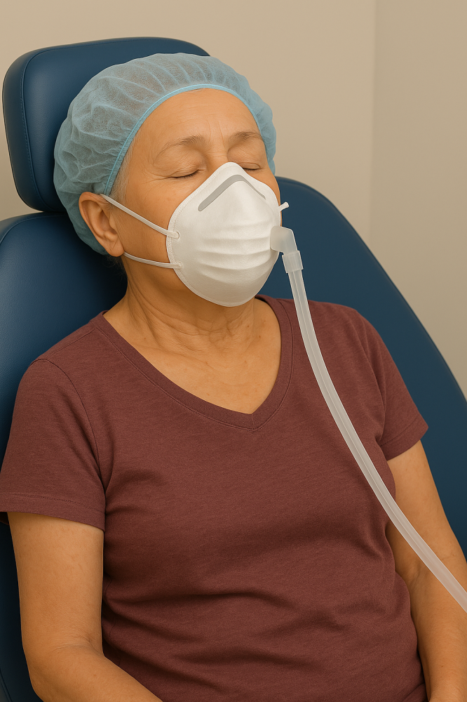 笑気麻酔下での白内障手術の流れ