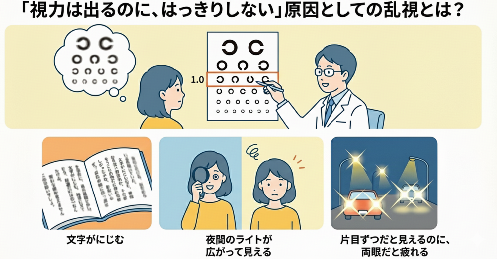 乱視とは何か？なぜ「視力が出ても不満が残る」のか？